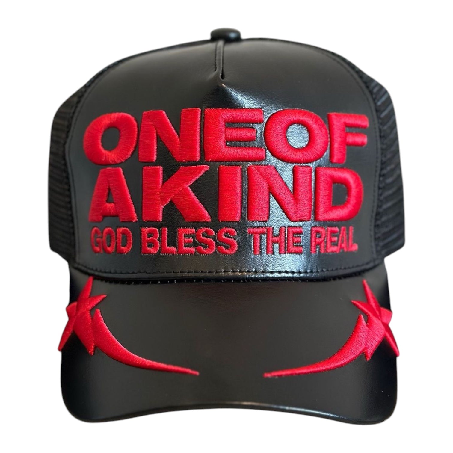 GOLD STAR HATS: One Of A Kind Faux Leather Trucker